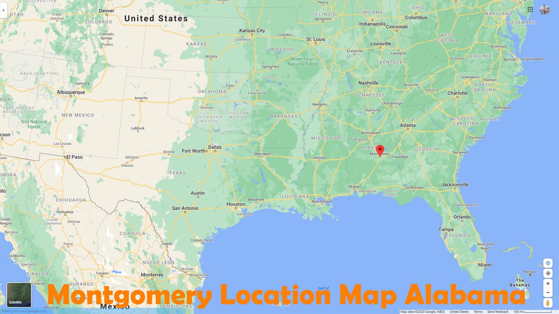 Montgomery Emplacement Carte Alabama